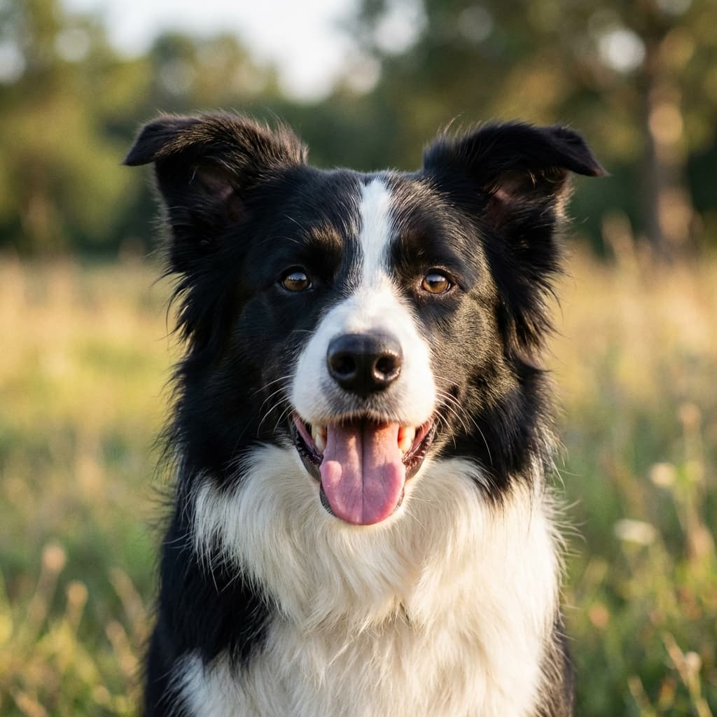 Perro con pelaje brillante