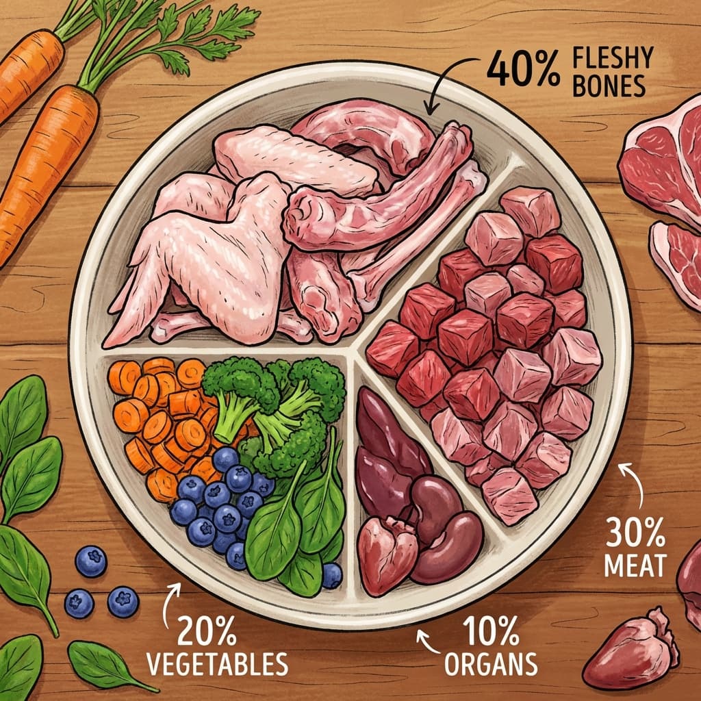 Plato balanceado BARF